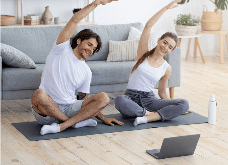 Friends Doing Yoga